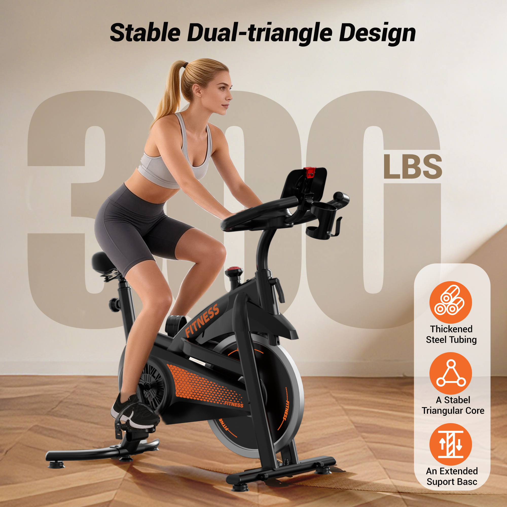 Umay CBE10 Carbon Steel Exercise Bike with 100 Levels Resistance & App
