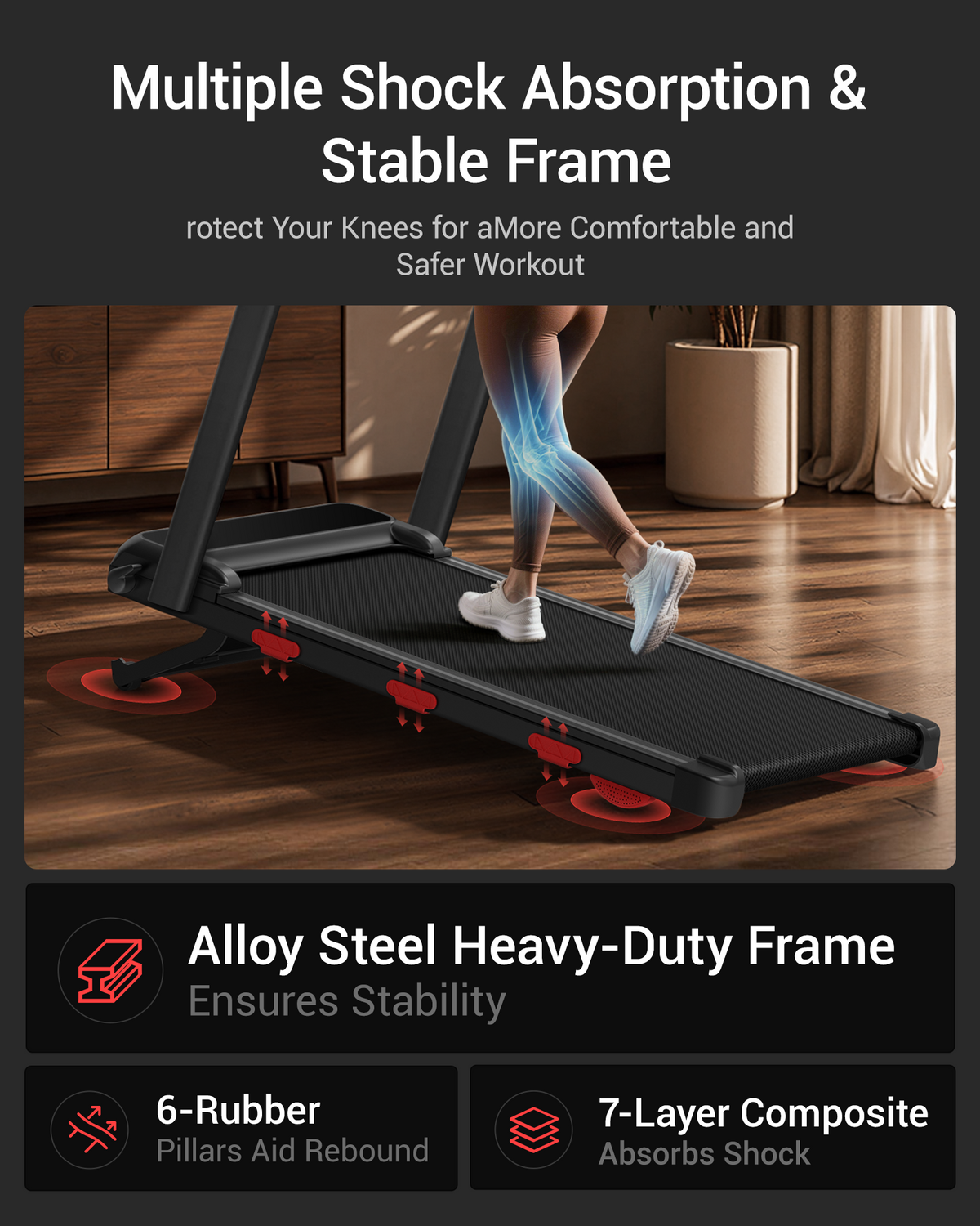 Umay SF60 15% Auto Incline Fast Folding Portable Treadmill with 7.5MPH & 400LBS Capacity