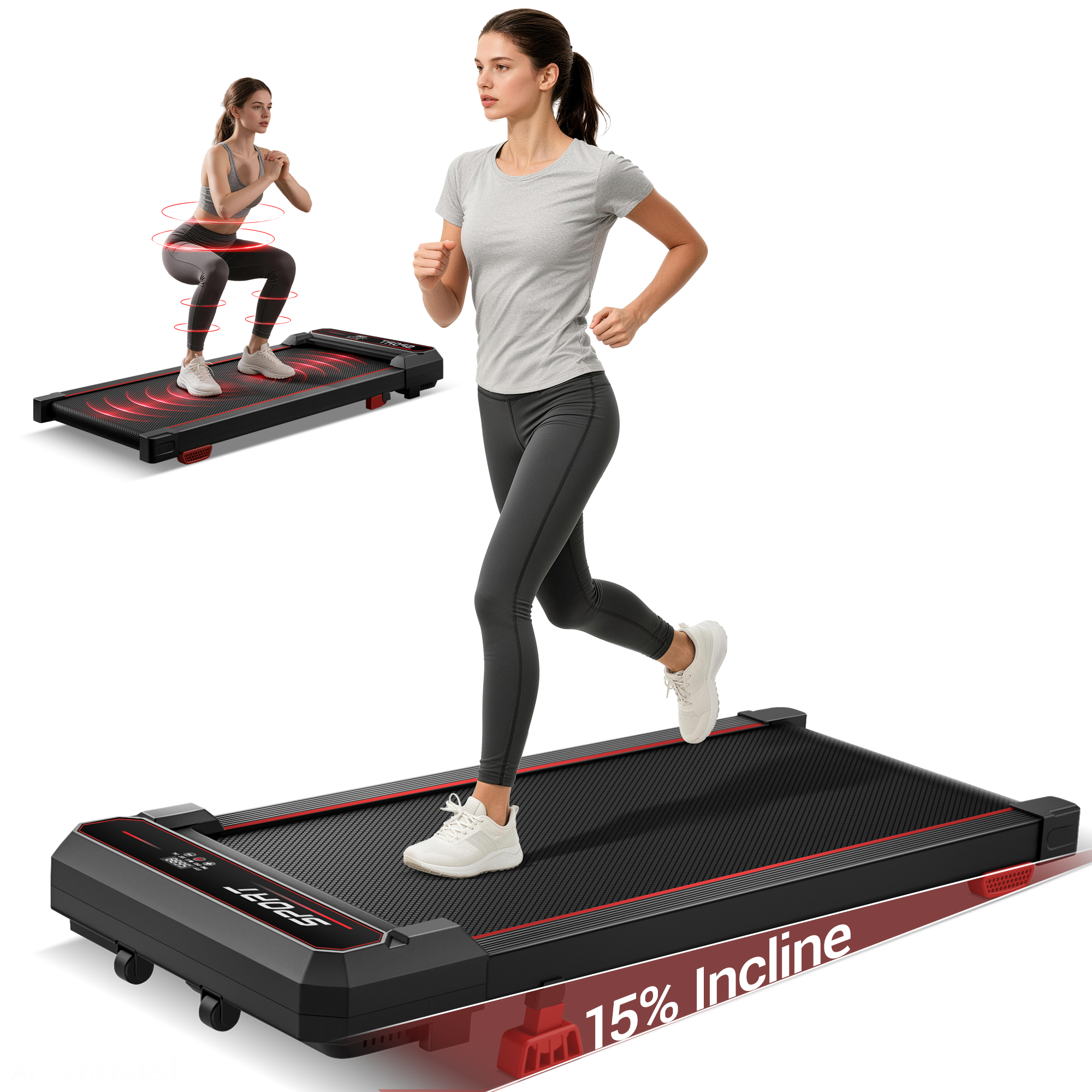 Umay U19 3-in-1 Vibration Walking Pad with 15% Incline & 5 MPH
