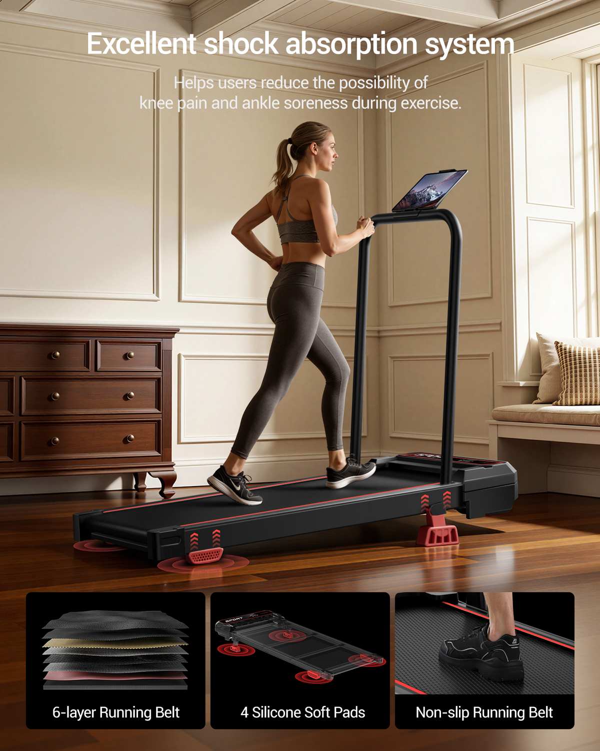 Umay U19F 3-in-1 Vibration Walking Pad with 15% Incline & 5 MPH