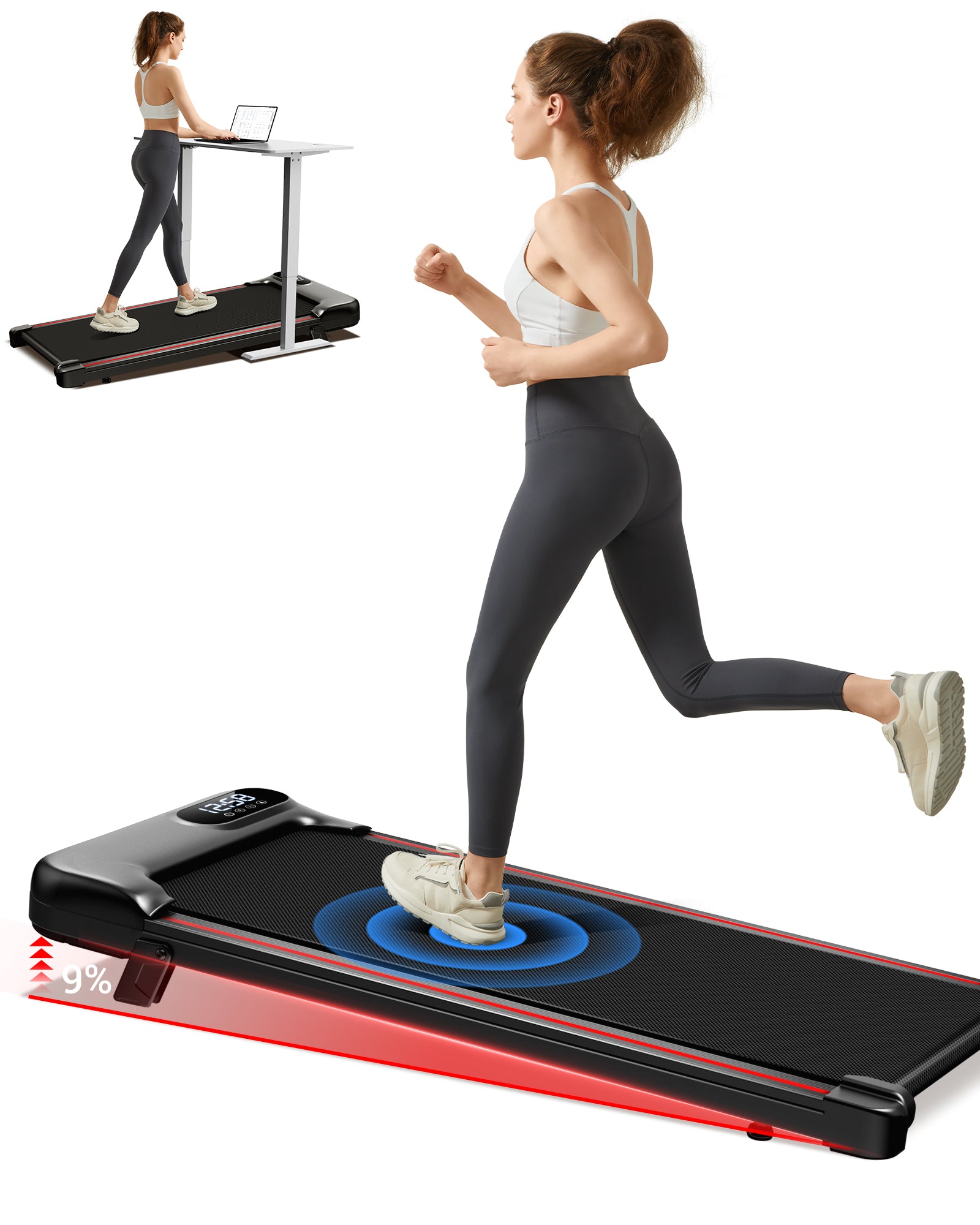 Umay U17 Walking Pad with 9% Incline 1-8 km/h